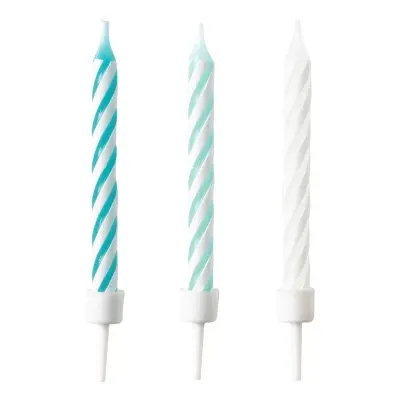 Tårtljus Spiral Blå Aqua Glamor - 10-pack