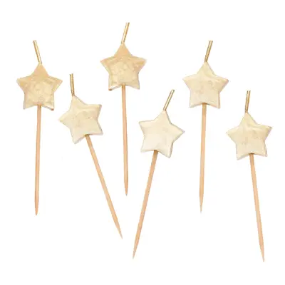 Tårtljus Stjärnor Guld