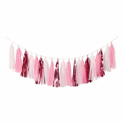 Tofsgirlang Rosa/Vit Mix