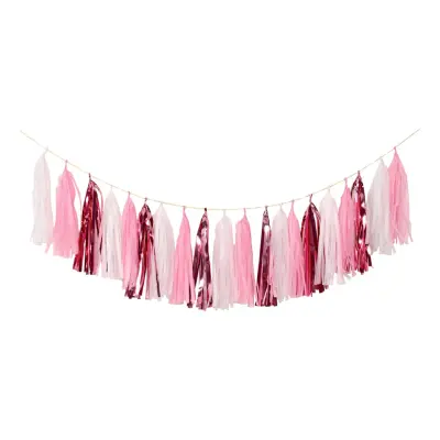 Tofsgirlang Rosa/Vit Mix