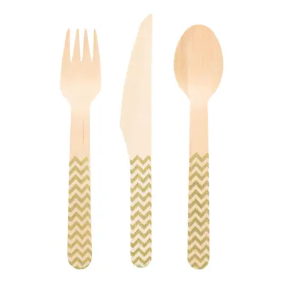 Träbestick Champagne Mönster - 18-pack