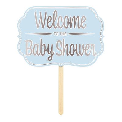Trädgårdsskylt Welcome To The Babyshower Blå - 1-pack