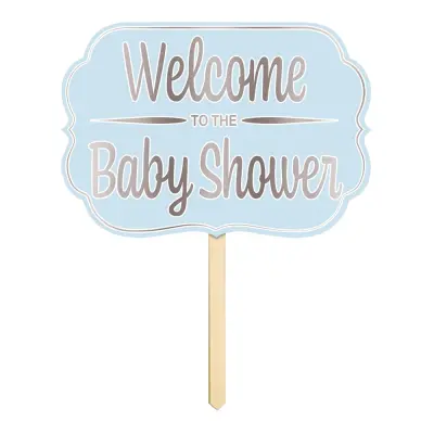 Trädgårdsskylt Welcome To The Babyshower Blå - 1-pack