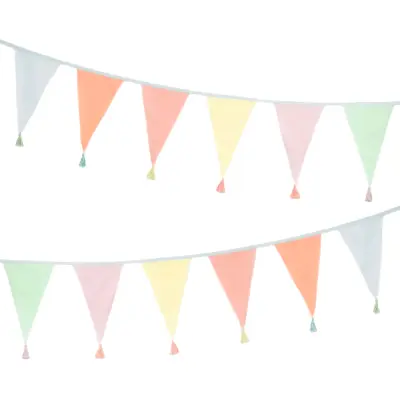Vimpelgirlang i Tyg Pastell