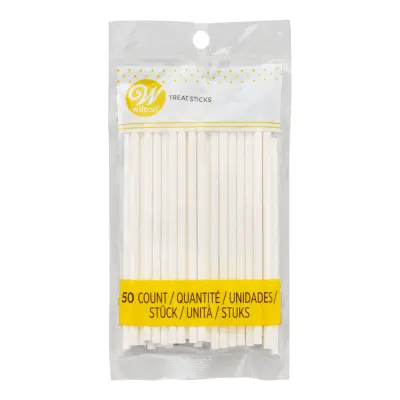 Vita Pinnar till Cake Pops - 50-pack, 10 cm
