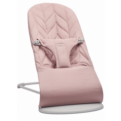 BabyBjörn -  Babysitter Bliss - Antikrosa / Vävd, Bladmönstrad quilt / Ljusgrå