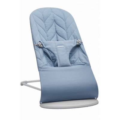 BabyBjörn -  Babysitter Bliss - Blå / Vävd, Bladmönstrad quilt / Ljusgrå