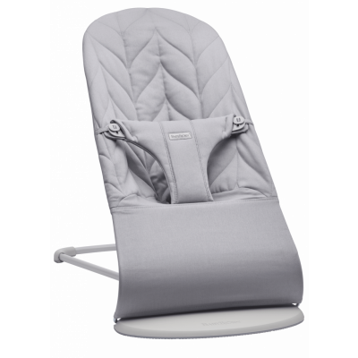 BabyBjörn Babysitter Bliss - Ljusgrå / Bomull, Bladmönstrad quilt / Ljusgrå