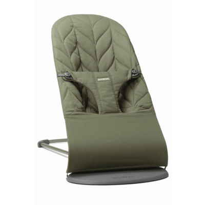 BabyBjörn -  Babysitter Bliss - Mörkgrön / Vävd, Bladmönstrad quilt / Mörkgrå