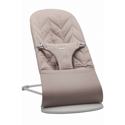 BabyBjörn -  Babysitter Bliss - Sandgrå / Vävd, Bladmönstrad quilt / Ljusgrå