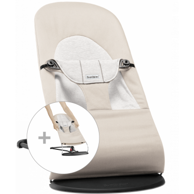 BABYBJÖRN Babysitter med extra tygsits - Beige/Grå, Cotton/Jersey