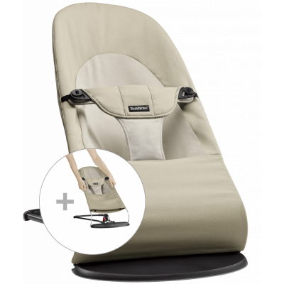 BABYBJÖRN Babysitter med extra tygsits - Kaki/Beige, Cotton