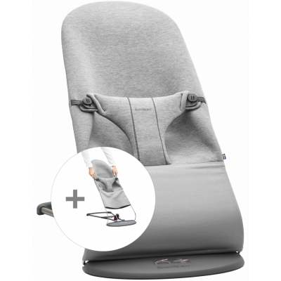 BABYBJÖRN Babysitter med extra tygsits - Ljusgrå, 3D Jersey