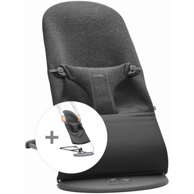 BABYBJÖRN Babysitter med extra tygsits - Svartgrå, 3D Jersey
