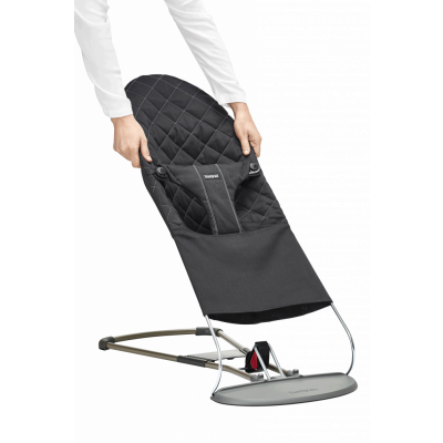 BabyBjörn Extra Tygsits till Babysitter Bliss - Svart / Bomull, Klassisk quilt