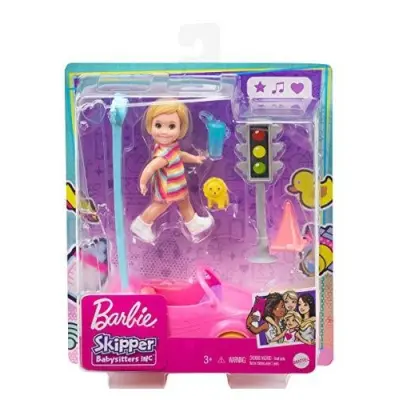Barbie Babysitter Lekset Rosa bil GRP17