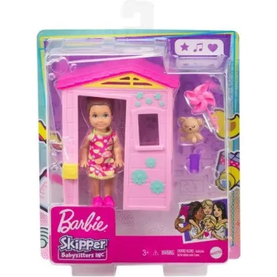 Barbie Babysitter Lekset Rosa Lekstuga GRP15