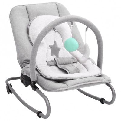 VidaXl Babysitter Ljusgrå Stål - Vit Dyna