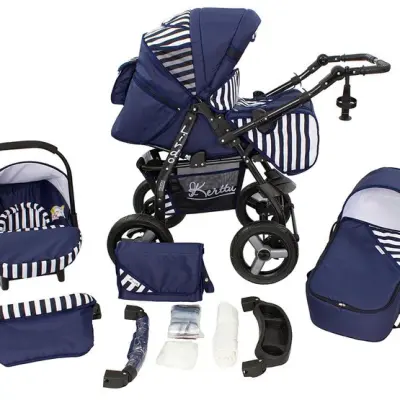 Barnvagn - Lirdo Kombi 3 in 1 Barnvagn - Blue/White