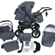 Barnvagn - Lirdo Kombi 3 in 1 Barnvagn - Dark Grey