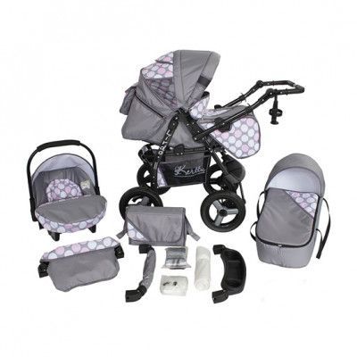 Barnvagn - Lirdo Kombi 3 in 1 Barnvagn - Pink/Grey