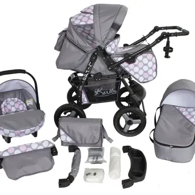 Barnvagn - Lirdo Kombi 3 in 1 Barnvagn - Pink/Grey