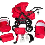 Barnvagn - Lirdo Kombi 3 in 1 Barnvagn - Red