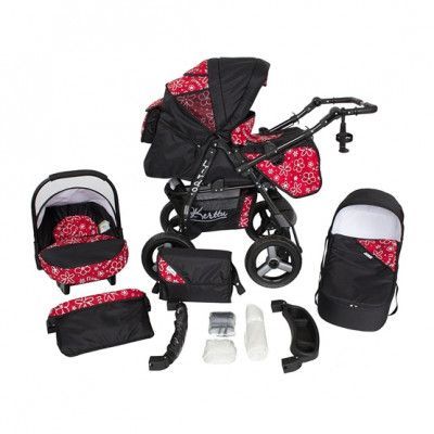 Barnvagn - Lirdo Kombi 3 in 1 Barnvagn - Red/Black
