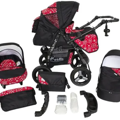 Barnvagn - Lirdo Kombi 3 in 1 Barnvagn - Red/Black
