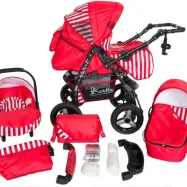 Barnvagn - Lirdo Kombi 3 in 1 Barnvagn - Red/White