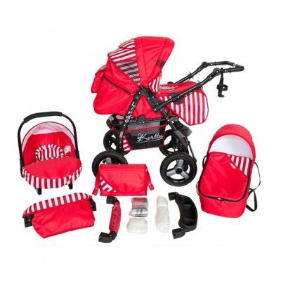 Barnvagn - Lirdo Kombi 3 in 1 Barnvagn - Red/White