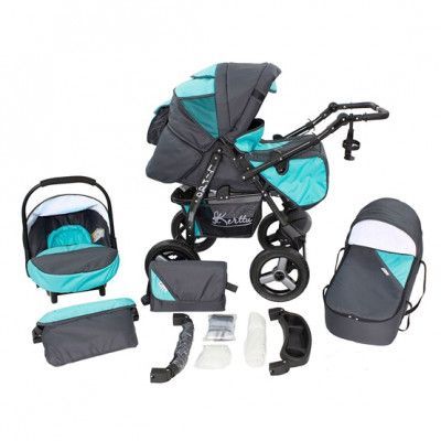 Barnvagn - Lirdo Kombi 3 in 1 Barnvagn - Turquoise/Grey