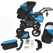 Barnvagn - Lirdo Kombi - Black/Blue