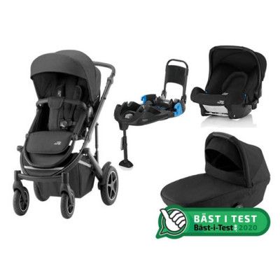 Britax Smile 3 duovagn + Baby-Safe babyskydd + bältad bas