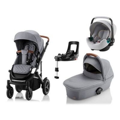 Britax Smile 3 duovagn + babyskydd + flexbas, nordic grey