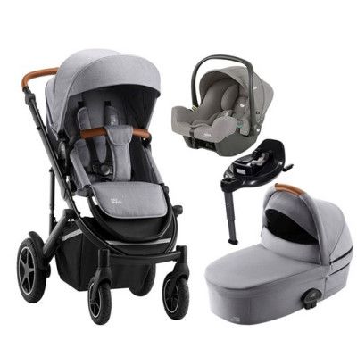 Britax Smile 4 duovagn + Joie I-Snug 2 babyskydd + isofixbas I-base encore