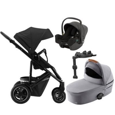 Britax Smile 4 duovagn + Joie I-Snug 2 babyskydd + isofixbas I-base LX2