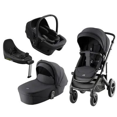 Britax Smile 5Z duovagn + Axkid Zero Pro babyskydd + isofixbas