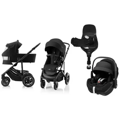 Britax Smile 5Z duovagn + Maxi-Cosi Pebble 360 Pro babyskydd + isofixbas