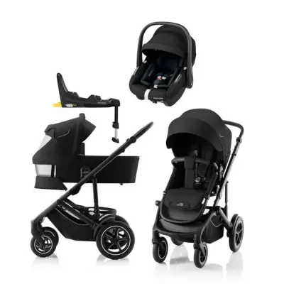 Britax Smile 5Z duovagn + Maxi-Cosi Pebble S babyskydd + isofixbas