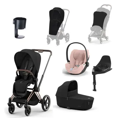 Cybex ePriam duovagn med tillbehörpaket + Cloud T babyskydd + bas