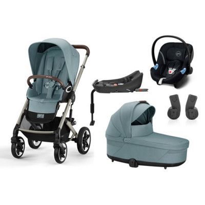 Cybex Talos S Lux duovagn + Aton 5 babyskydd + bas + adapter