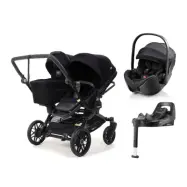 Emmaljunga Double Sento duovagn + Britax Römer Baby-Safe Pro babyskydd + bas