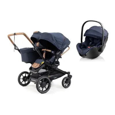 Emmaljunga Double Sento duovagn + Britax Römer Baby-Safe Pro babyskydd