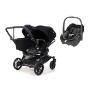 Emmaljunga Double Sento duovagn + Maxi-Cosi Pebble 360 babyskydd
