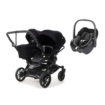 Emmaljunga Double Sento duovagn + Maxi-Cosi Pebble 360 babyskydd
