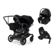 Emmaljunga Double Sento duovagn + Maxi-Cosi Pebble 360 Pro 2 babyskydd + bas