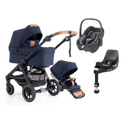 Emmaljunga NXT60 Ergo duovagn 2023 + Pebble 360 babyskydd + bas