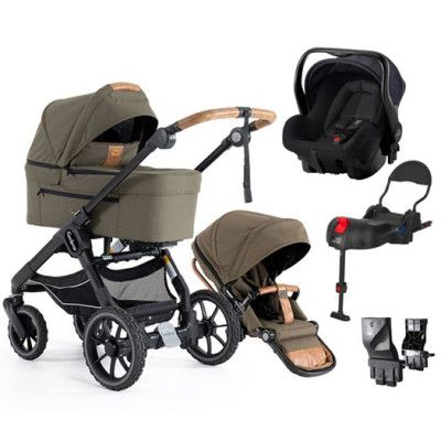 Emmaljunga NXT90 Ergo duovagn 2023 + Britax Primo babyskydd + bas + adapter