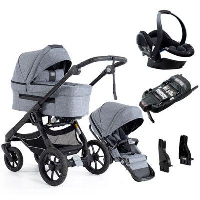 Emmaljunga NXT90 Ergo duovagn 2023 + Emmaljunga babyskydd + isofix-bas + adapter